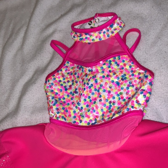 Weissman Costume “Oh me Oh my Oh you!” Child small. Pink and yellow with sequins - Picture 5 of 16